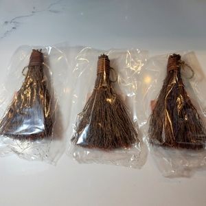 6" Mini Cinnamon Scented Straw Decorative Brooms (set of 3)